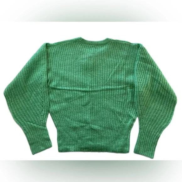 Zara Purl Knit balloon sleeve sweater  Green - Picture 6 of 10